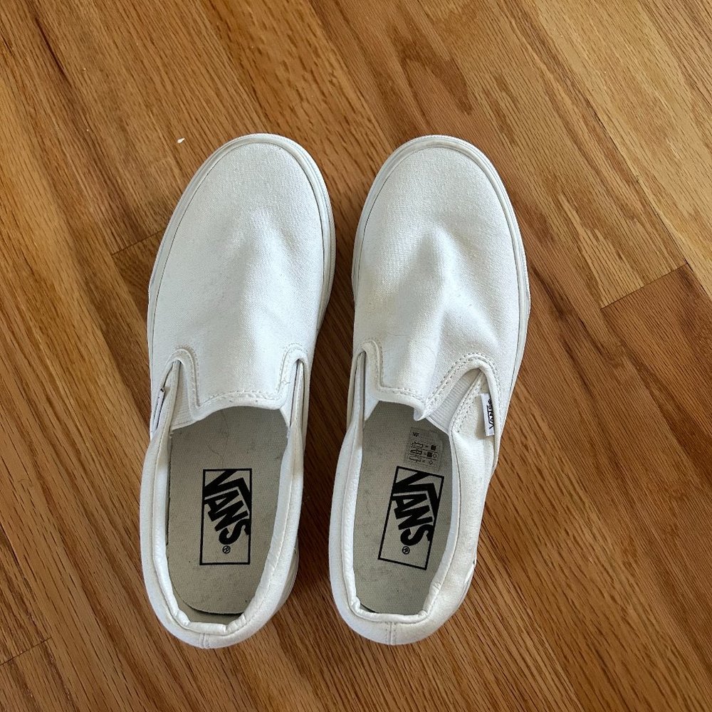 White slip-on Vans
